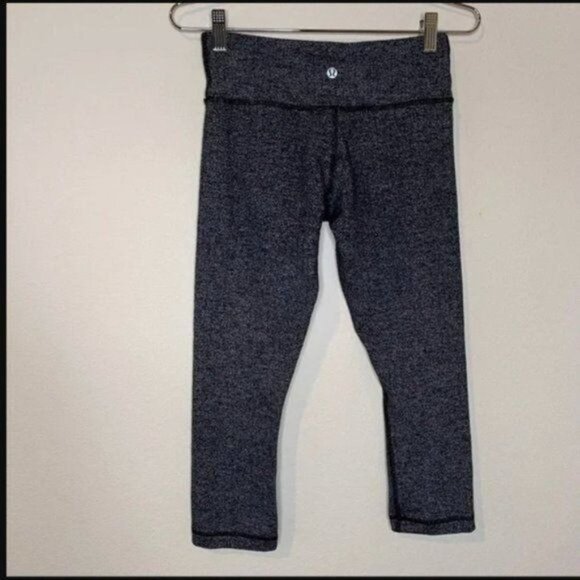 Lululemon Wunder Under Crop (Hi-Rise) 21" Heathered Herringbone Heathered Women' - Picture 6 of 9